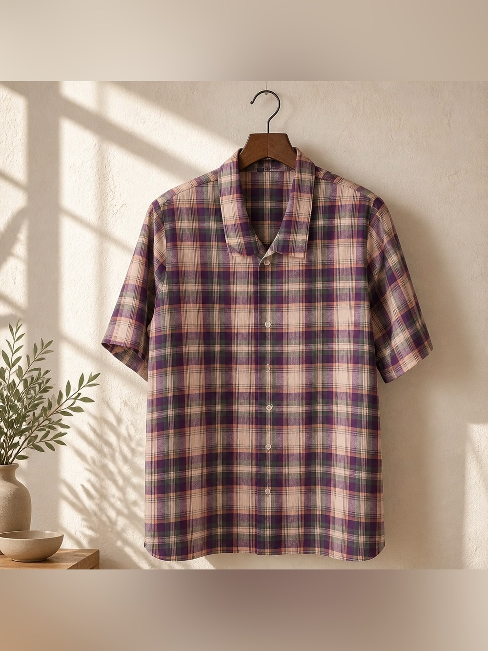 Tanjay Petite Check Plaid Size 12 Polyester Button Down Shirt